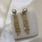 Dior Logo Gold White Earrings
