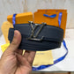 LV Silver Logo Reversible Belt Blue/Black