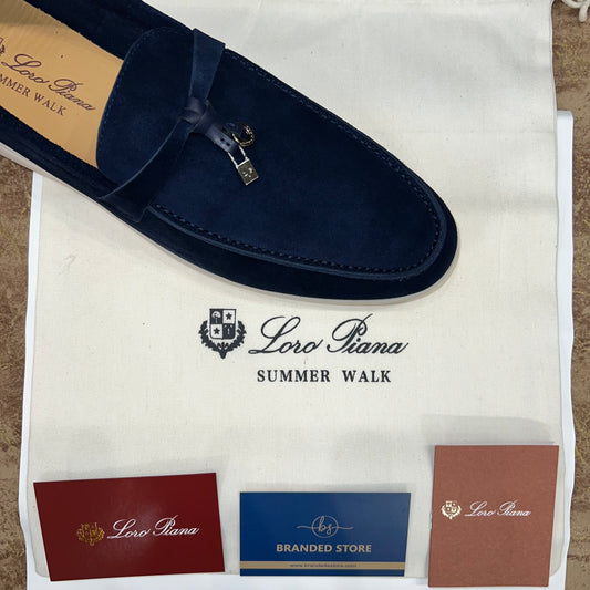 Loro Piana Summer Charms Walk Loafer Suede - Blue