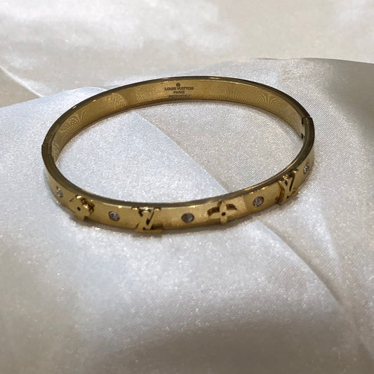 Louis Vuitton LV Logo Golden Bracelet