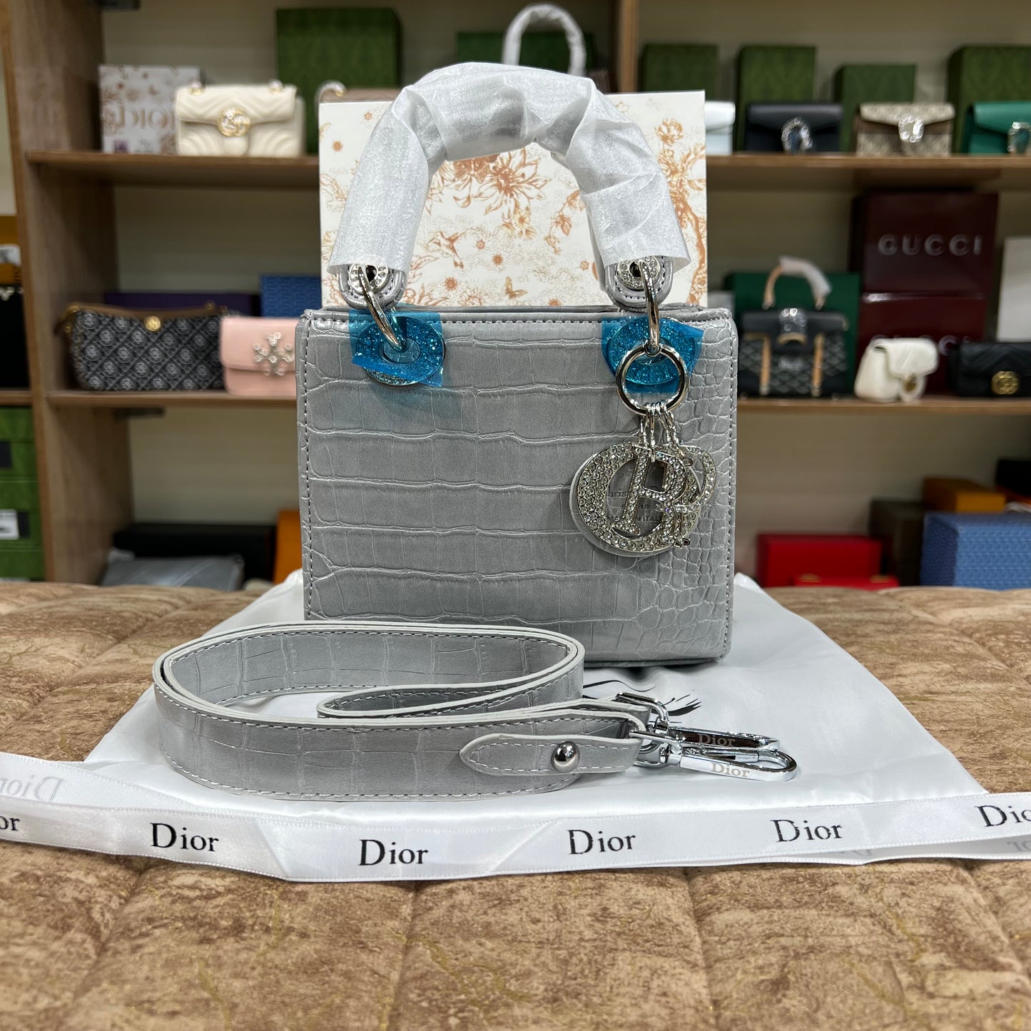 Dior White Lady Dior Mini Bag