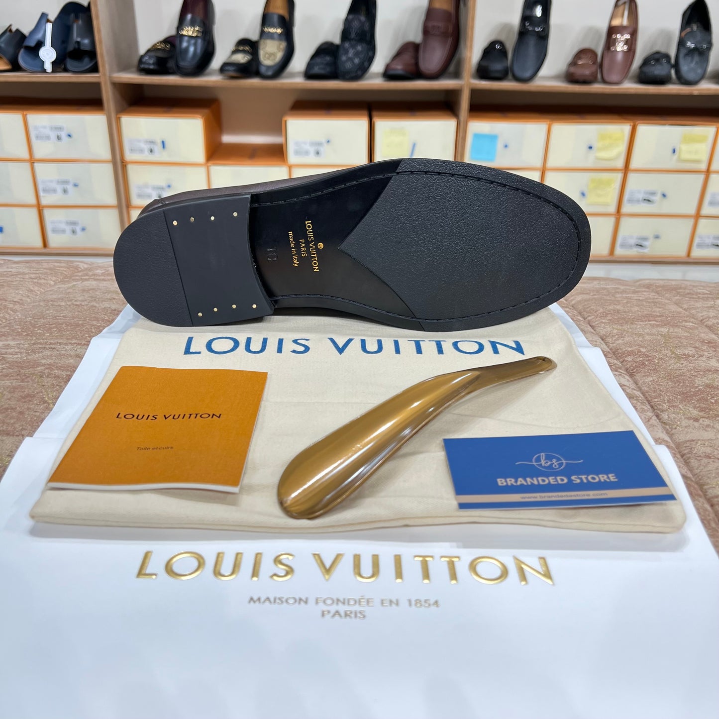 Louis Vuitton New Brown Embossed Major Loafers