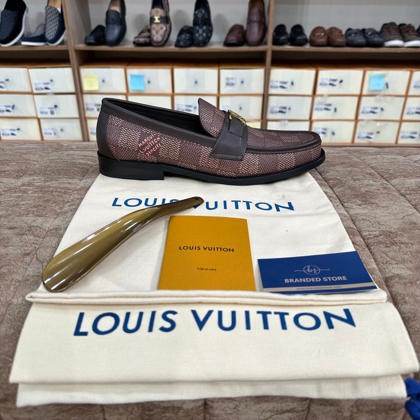 Louis Vuitton Damier Major Loafers Brown