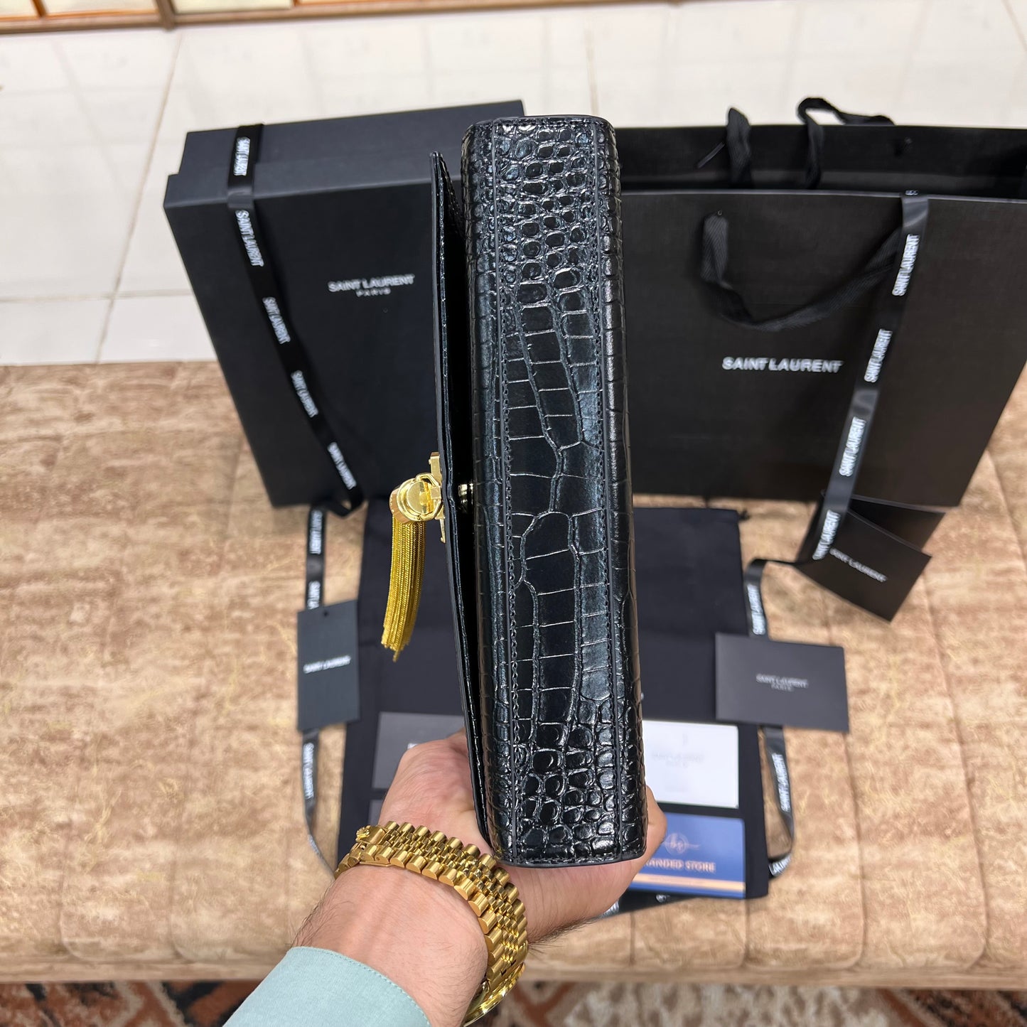 YSL Black Kate Tassel Leather Bag