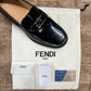 Fendi Black Silver Logo Major Loafers
