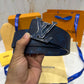 LV Blue Logo Printed Reversible Belt Blue