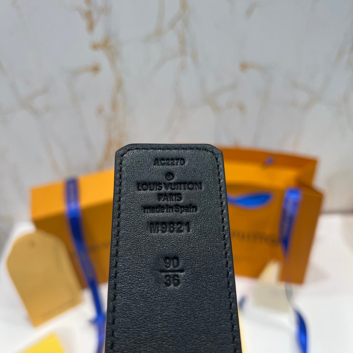 LV Golden Logo Reversible Belt Black/Brown
