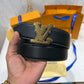 LV Golden LV Logo Reversible Belt Black/Brown