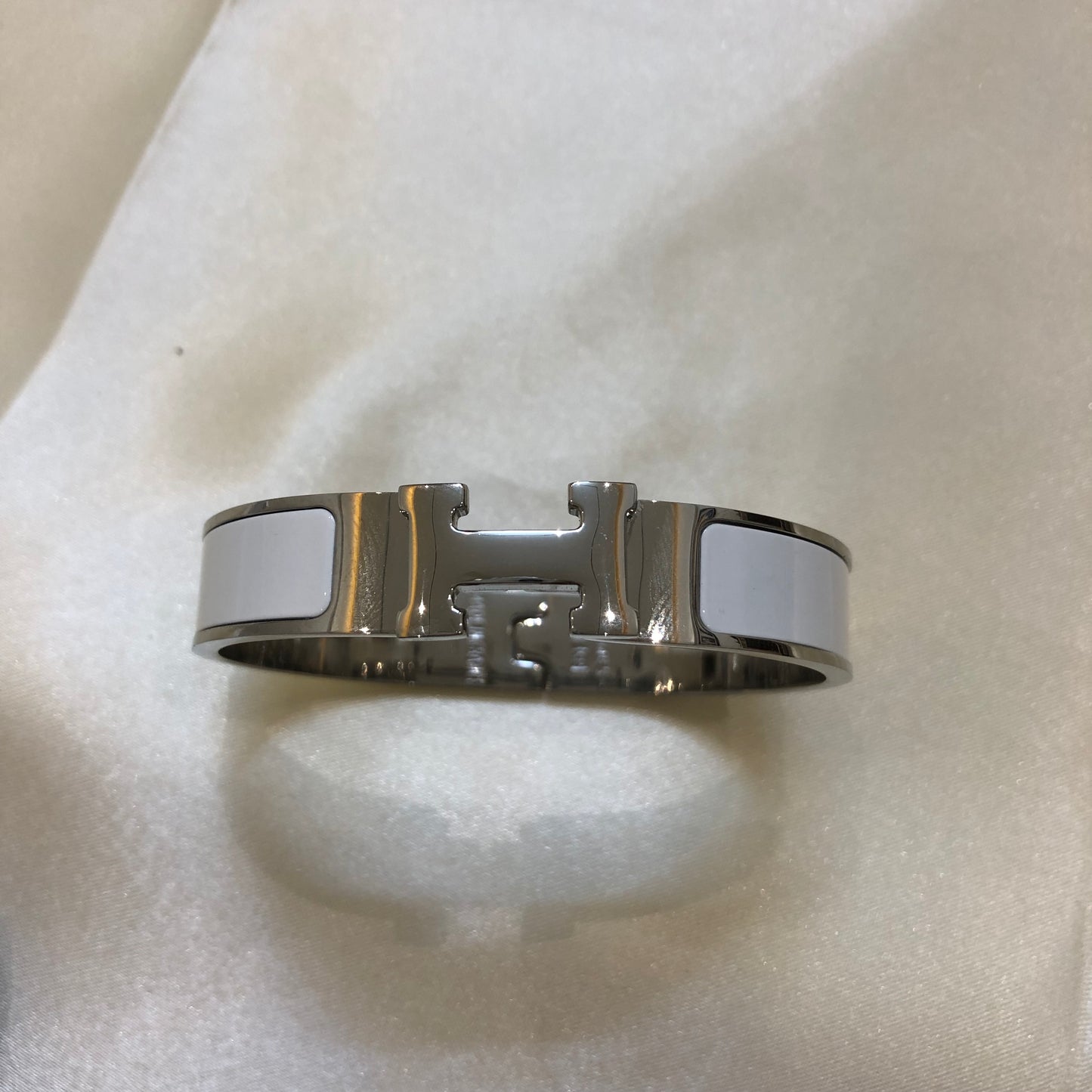 Hermes Silver White Bracelet