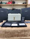 YSL Logo White Shoulder Bag