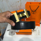 Hermes H Golden Buckle Belt Reversible Black/Blue