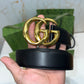 Gucci Golden GG Buckle Belt Plain Black