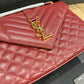 YSL Maroon Texture Leather Bag