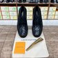 . Louis.Vuitton Black Embossed Major Loafers