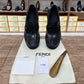 . Fendi Black Logo Embossed Major Loafers