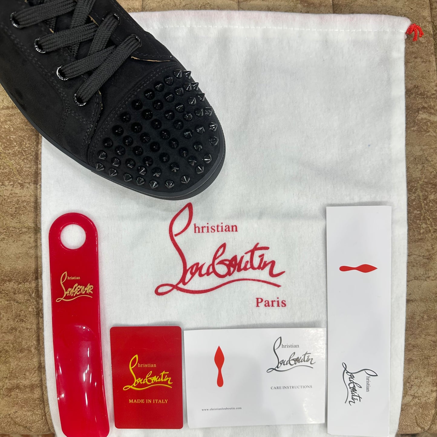 Christian Louboutin Sneakers Louis Junior Spikes - Black