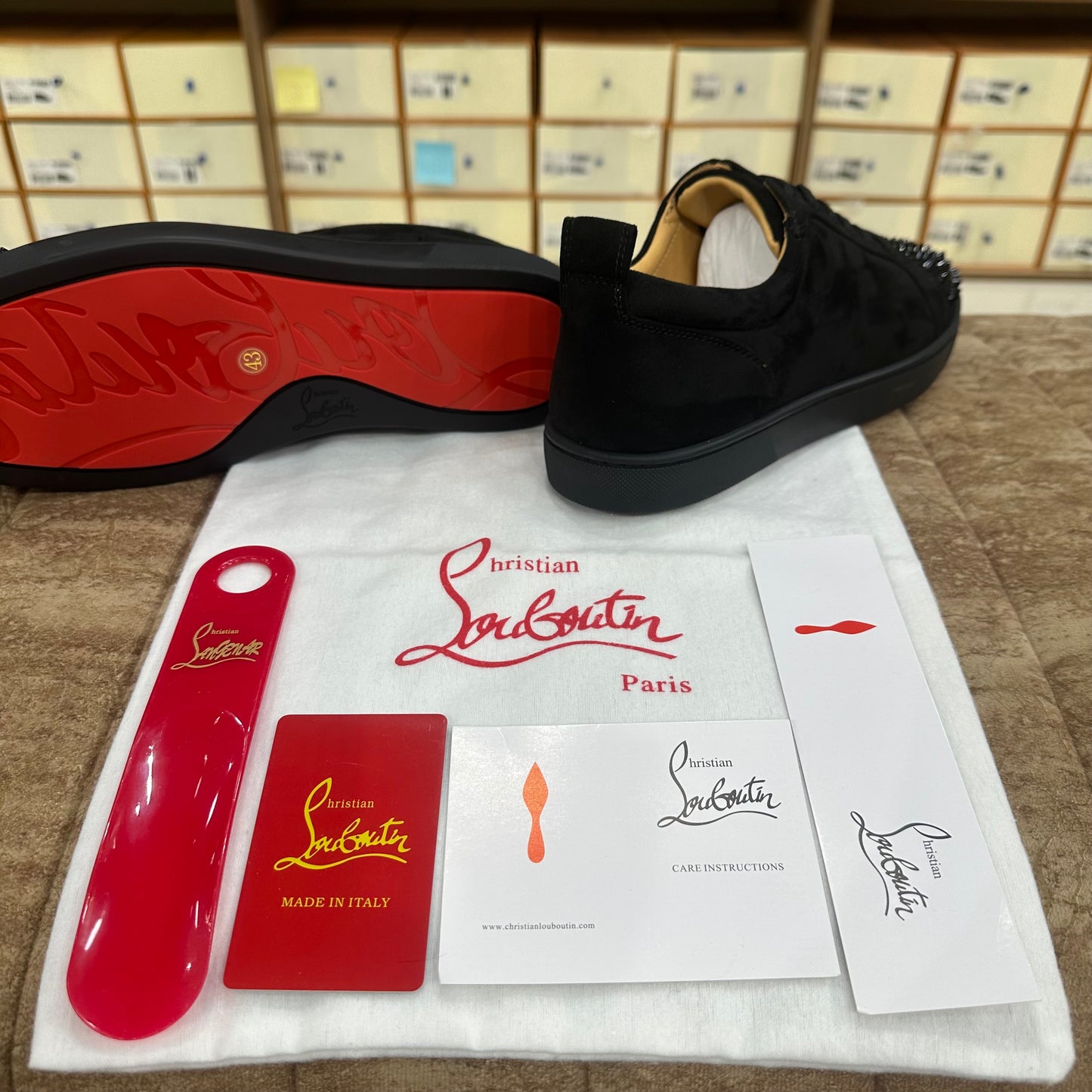Christian Louboutin Sneakers Louis Junior Spikes - Black