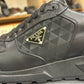 Prada Leather and Re-Nylon high top sneakers - Black