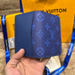 LV Blue Logo Printed Pocket Organizer Wallet