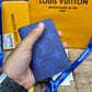 LV Blue Logo Printed Pocket Organizer Wallet