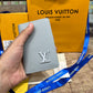 LV White Logo Pocket Organizer Wallet