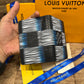 LV Blue White Pattern Bifold Wallet