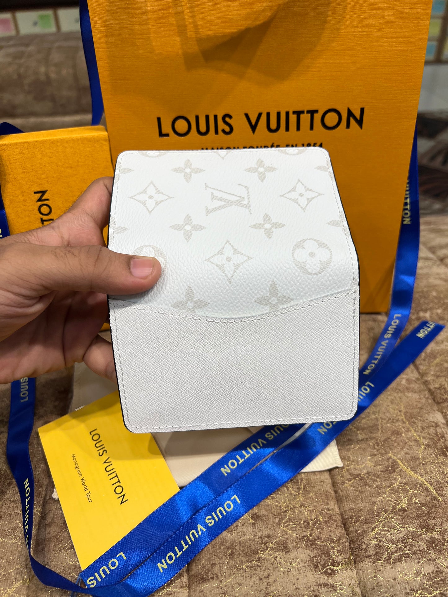 LV White Pocket Organizer Wallet