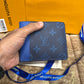 LV Blue Logo Printed Wallet