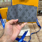 LV Grey Printed Logo Wallet