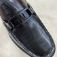 . Fendi Black Logo Embossed Major Loafers