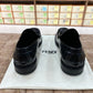 . Fendi Black Logo Embossed Major Loafers