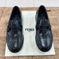 . Fendi Black Logo Embossed Major Loafers