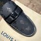 . Louis.Vuitton Black Shine Pattern Major Loafers