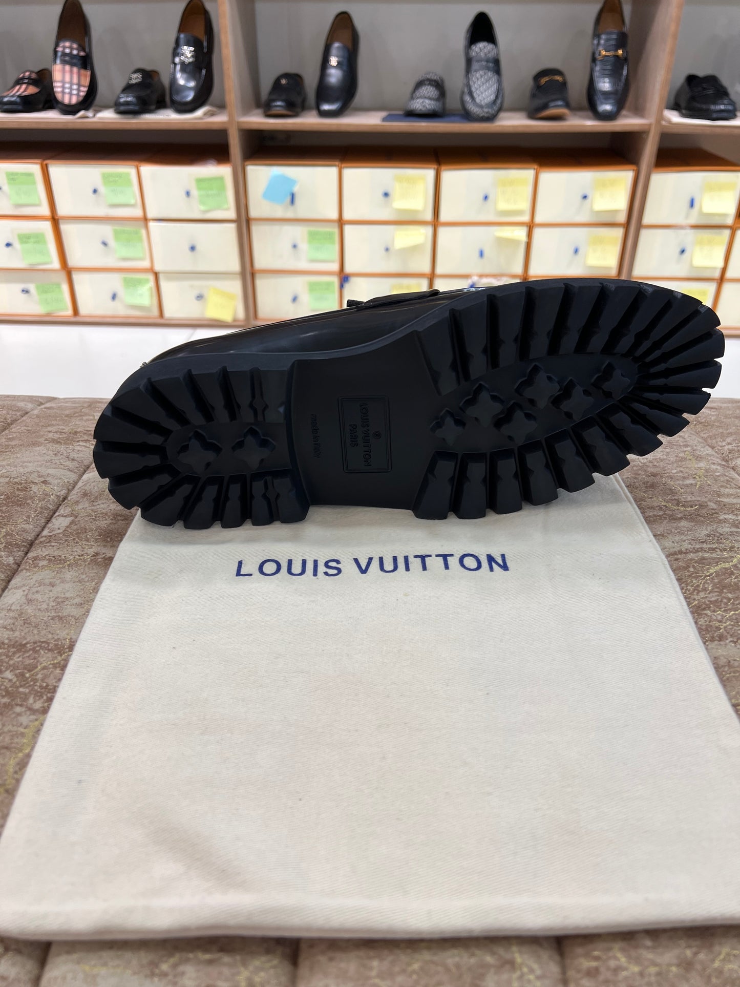 . Louis.Vuitton Black High Heel Major Loafers