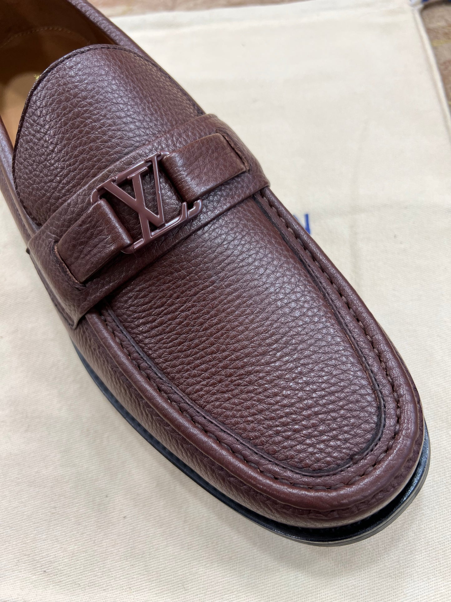 . Louis.Vuitton Brown Texture Major Loafers