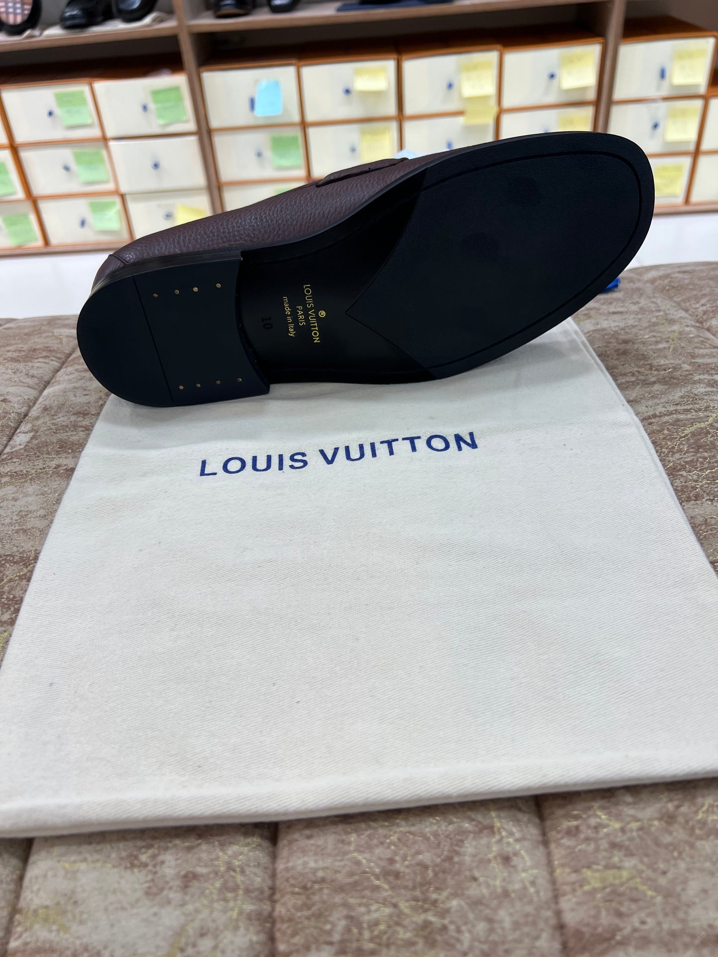 . Louis.Vuitton Brown Texture Major Loafers