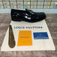 . Louis.Vuitton Silver Chain Black Major Loafers