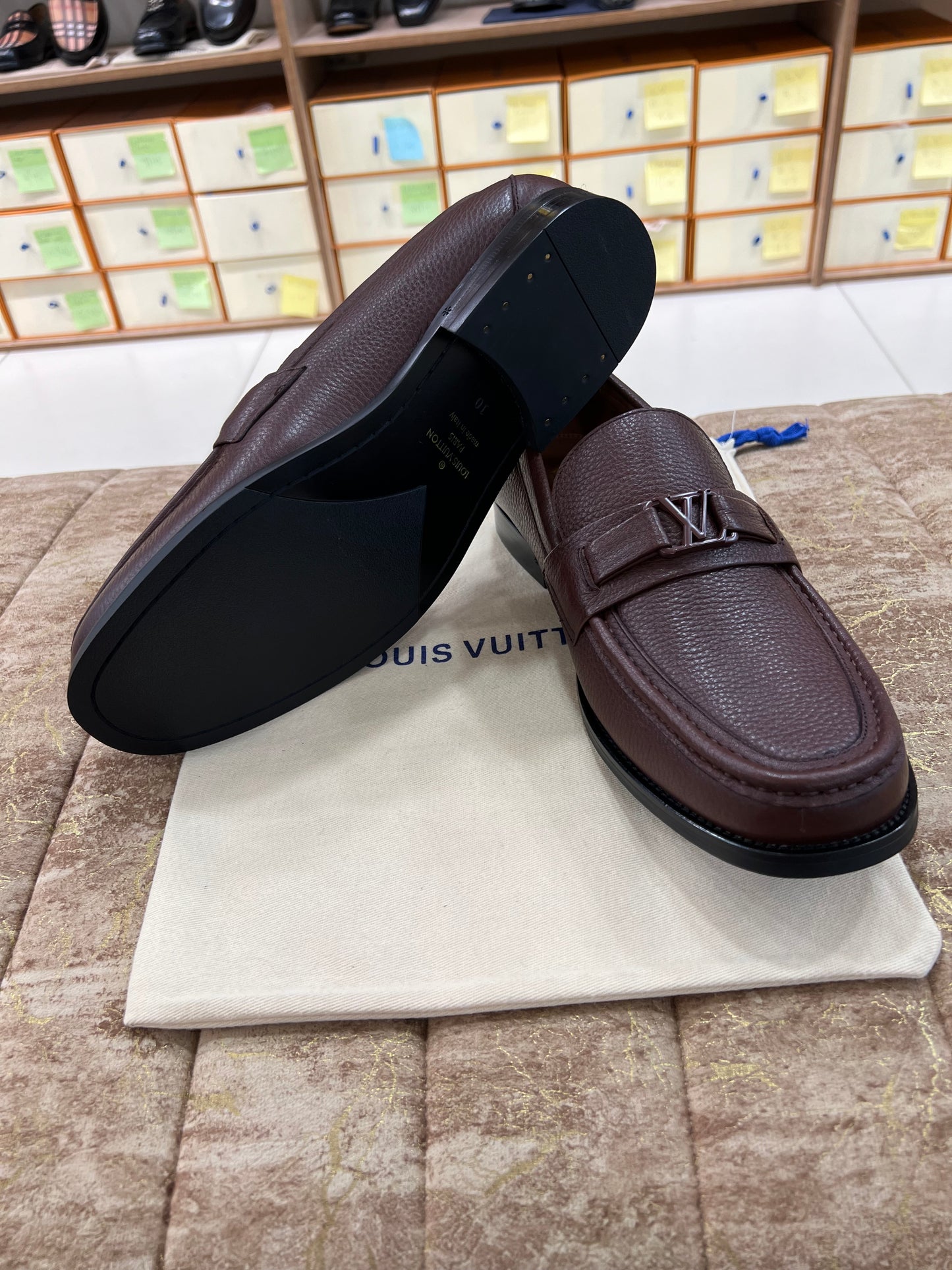 . Louis.Vuitton Brown Texture Major Loafers