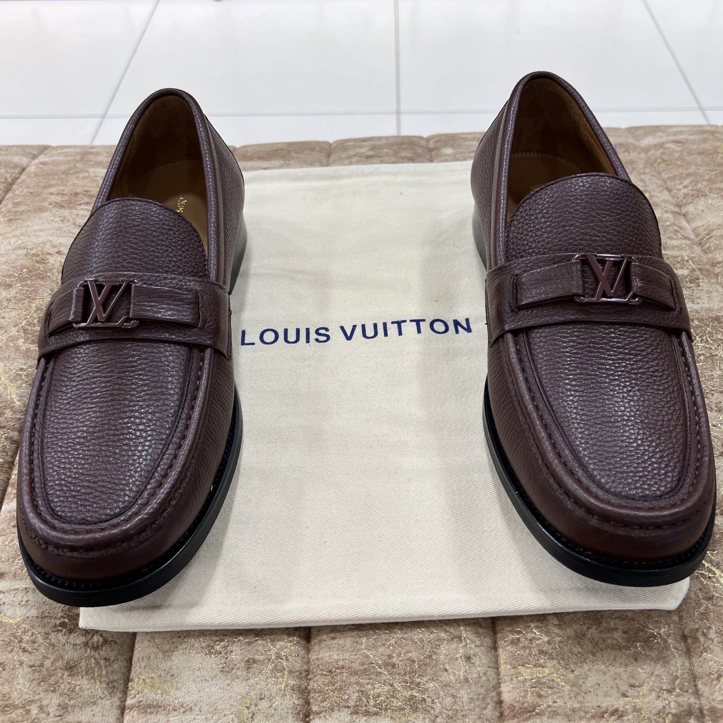 . Louis.Vuitton Brown Texture Major Loafers