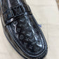 . Louis.Vuitton Black Embossed Major Loafers