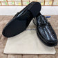 . Louis.Vuitton Black Embossed Major Loafers