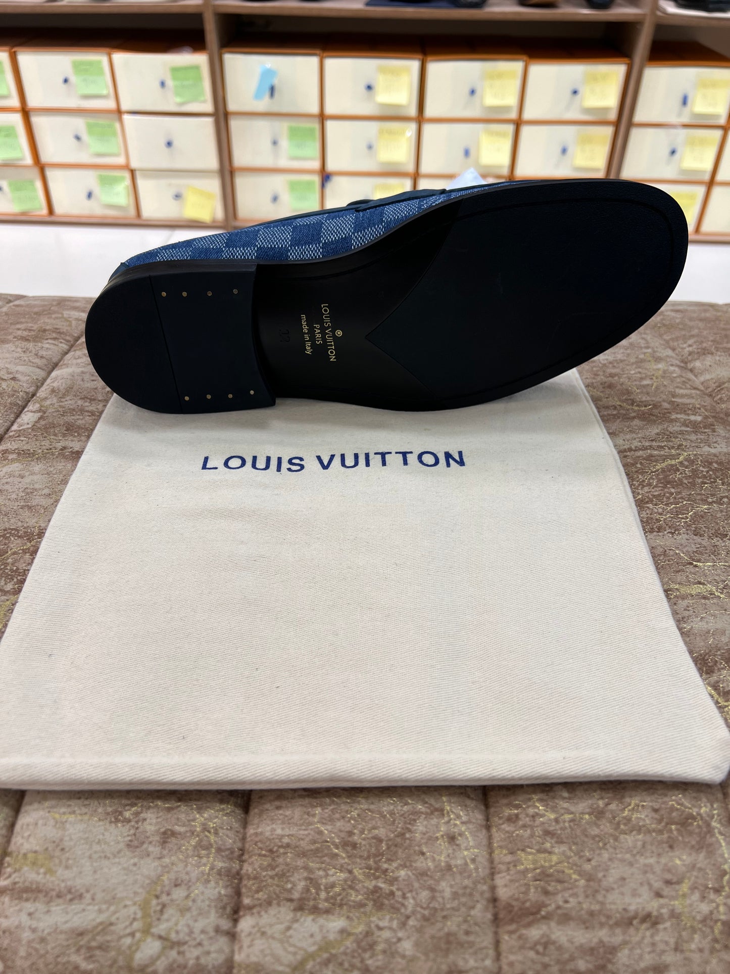 Louis.Vuitton Blue Check Major Loafers