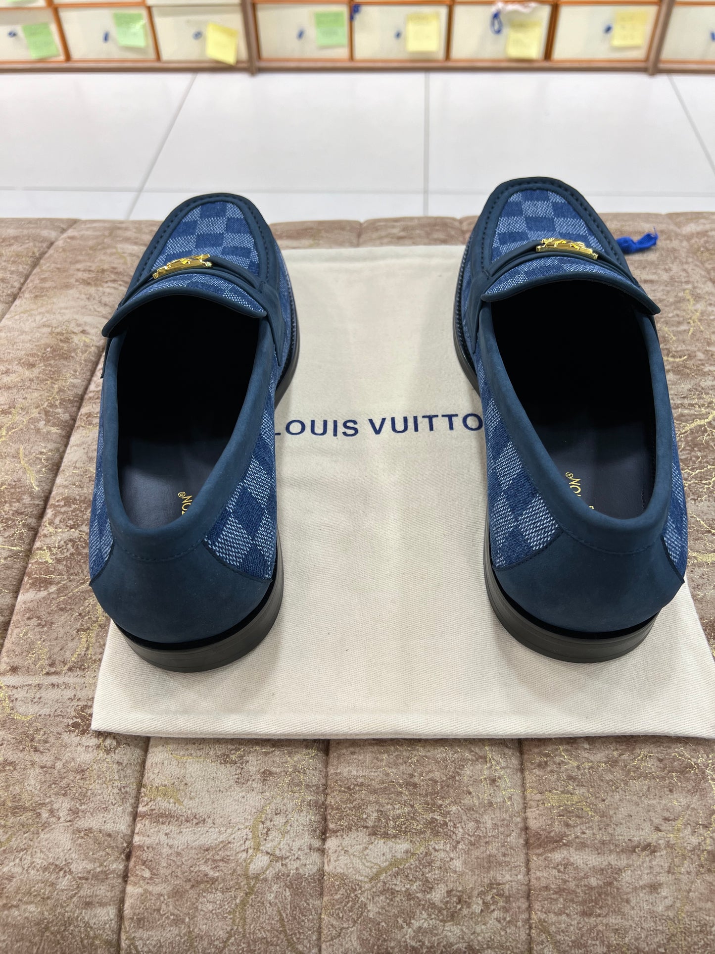 Louis.Vuitton Blue Check Major Loafers