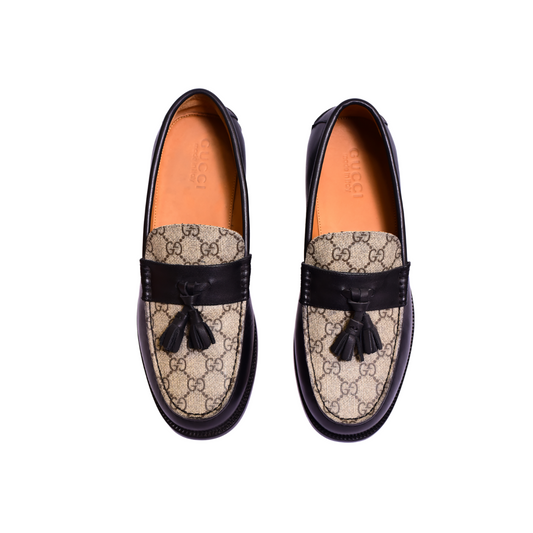 Gucci Brown Black Major Loafers