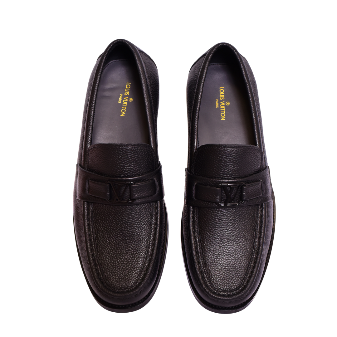 . Louis.Vuitton Black Texture Major Loafers