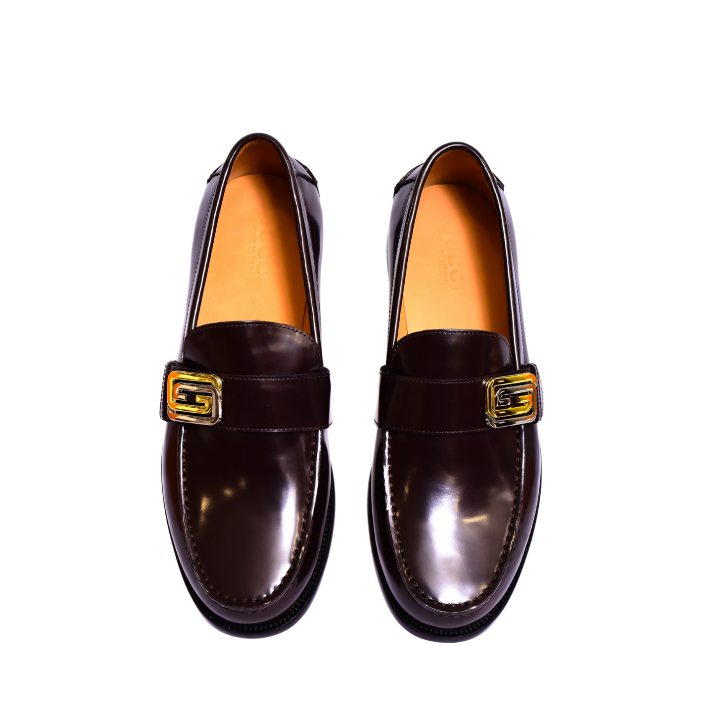 Gucci Side Buckle Brown Major Loafers