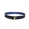 Louis.Vuitton Golden Logo Black Blue Belt