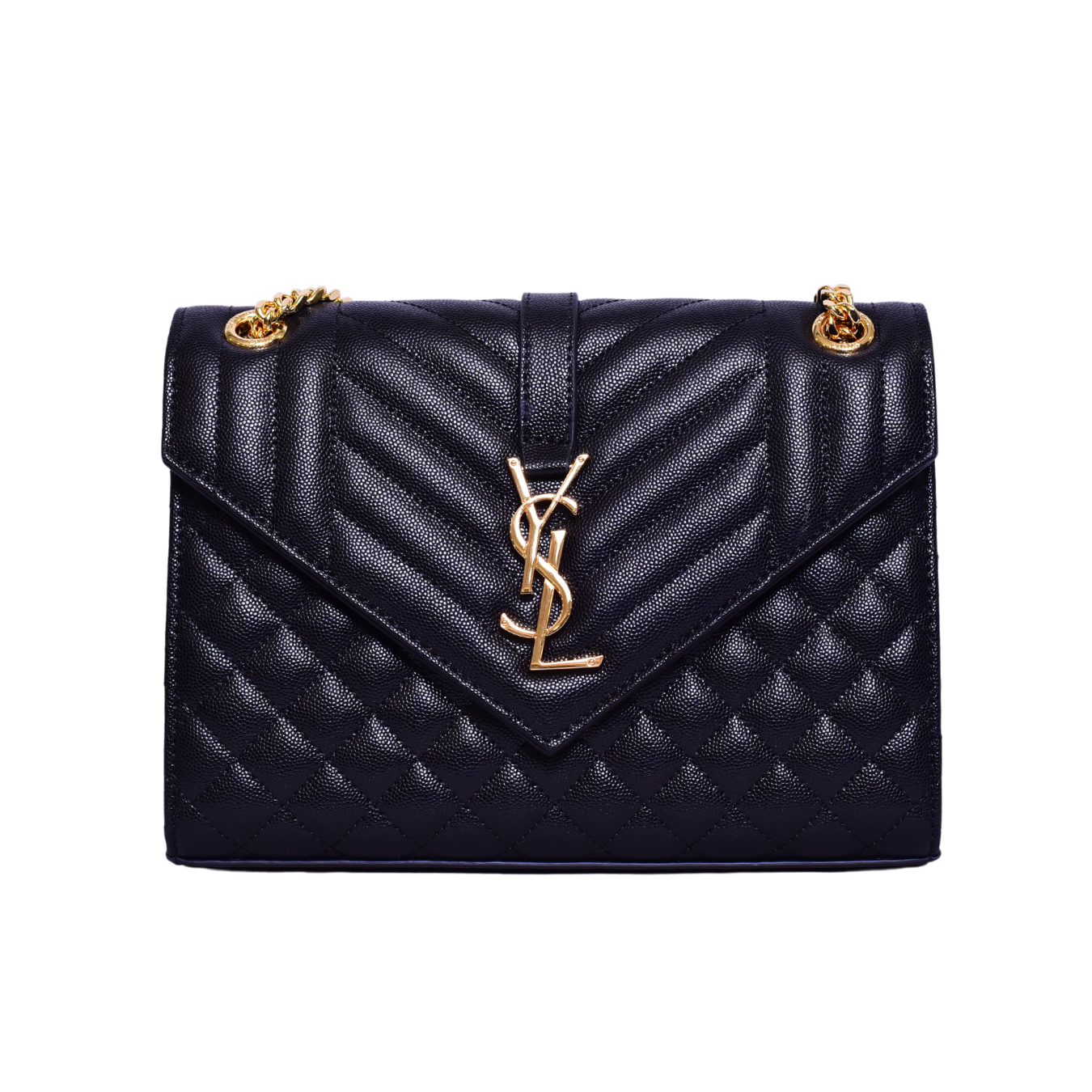 YSL Black Texture Leather Bag