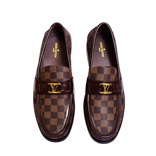 . Louis.Vuitton Brown Check Major Loafers